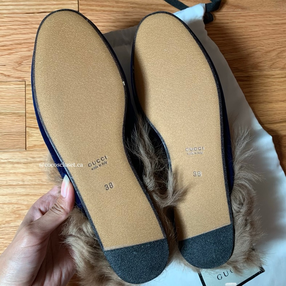 Gucci Princetown Velvet Mules - Picture 5 of 9